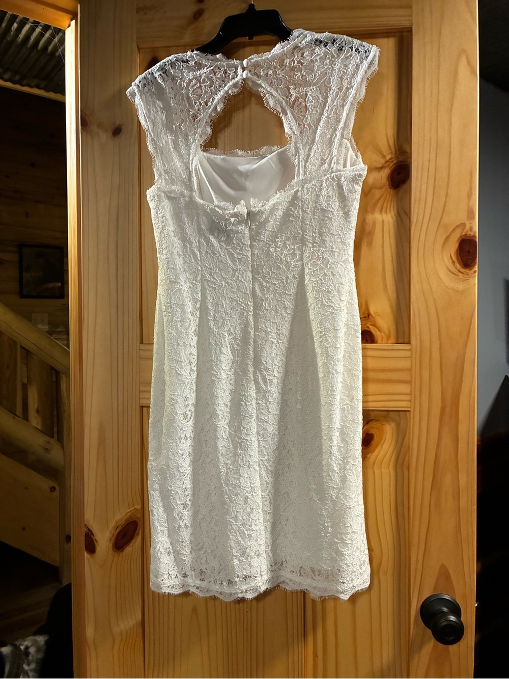 Adrianna Papell ivory lace dress SZ 8